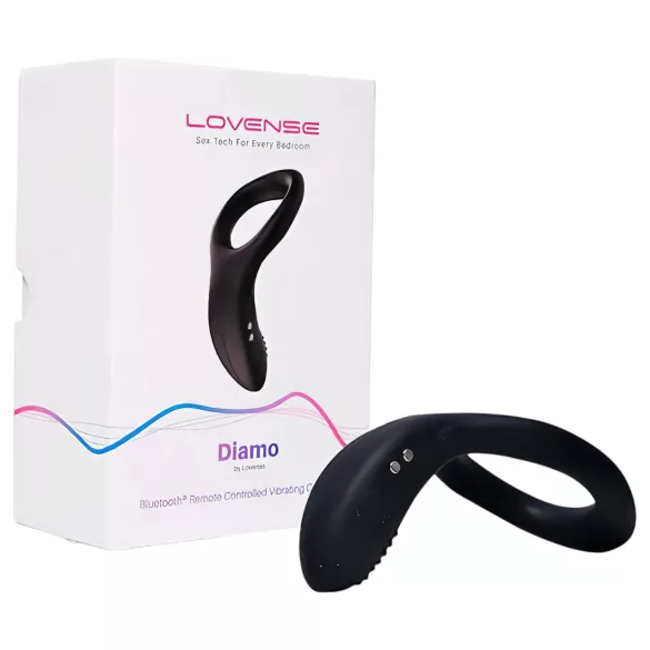 Lovense Diamo - Δονητικός δακτύλιος πέους με έλεγχο μέσω εφαρμογής, για άνδρες (μαύρο)