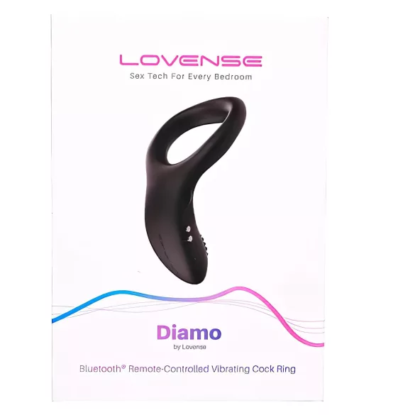 Lovense Diamo - Δονητικός δακτύλιος πέους με έλεγχο μέσω εφαρμογής, για άνδρες (μαύρο)