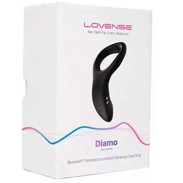 Lovense Diamo - Δονητικός δακτύλιος πέους με έλεγχο μέσω εφαρμογής, για άνδρες (μαύρο)