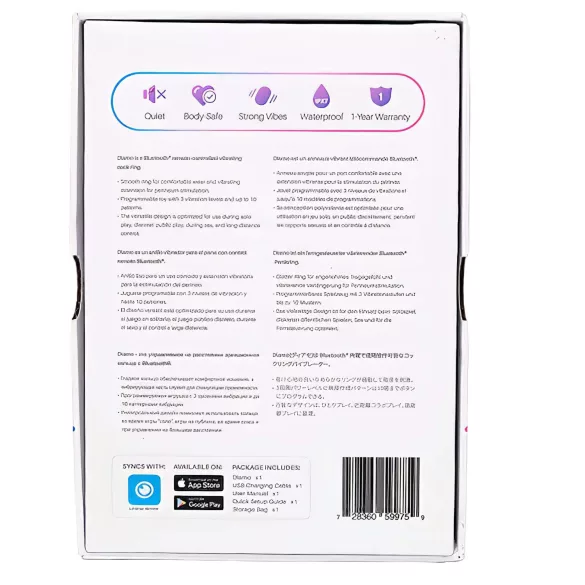 Lovense Diamo - δαχτυλίδι πέους με δόνηση - smart λειτουργία - μαύρο