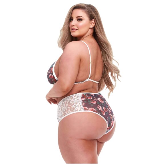 Baci - σετ εσώρουχα για εύσωμες - λουλουδάτο δαντελένιο - plus size