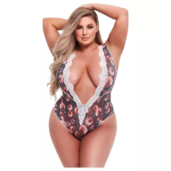 Baci - κορμάκι plus size - δαντέλα, λουλουδάτο - για γυναίκα