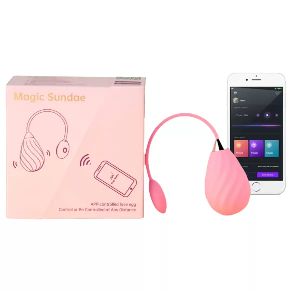 Magic Motion Sundae - δονητικό αυγό με app - επαναφορτιζόμενο - ροζ