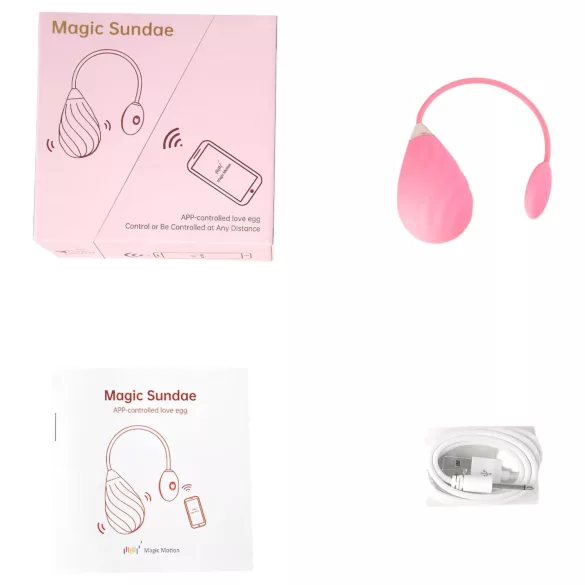 Magic Motion Sundae - δονητικό αυγό με app - επαναφορτιζόμενο - ροζ