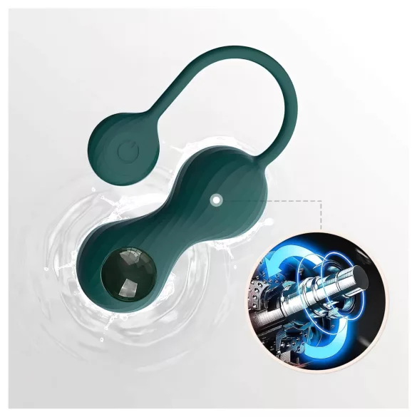 Magic Motion Crystal Duo - Δονητική μπάλα Κέγκελ με έλεγχο μέσω εφαρμογής (πράσινο)