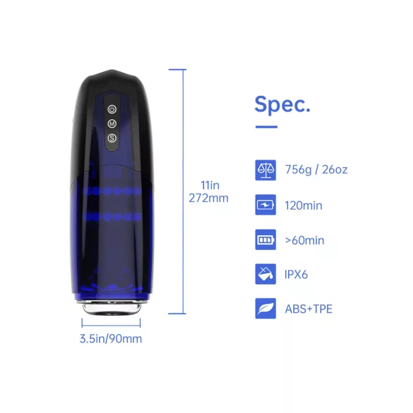 Magic Motion Xone - ανδρικό αυνανιστήρι με χειρισμό μέσω εφαρμογής (μπλε)