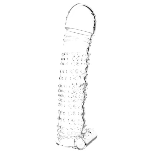 Lonely - δονητικό πέος επίθεμα με αιχμές - διαφανές